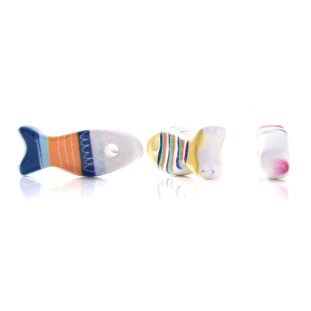 3pcs Random Mixed Ceramic Decorative Beads for Fashion Jewelry